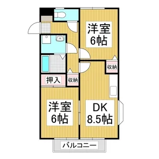 サンビレッジ花櫚 B棟【201号室】の間取り