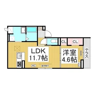 パークサウス栗田【102号室】の間取り