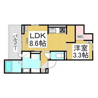 パークサウス栗田【201号室】の間取り