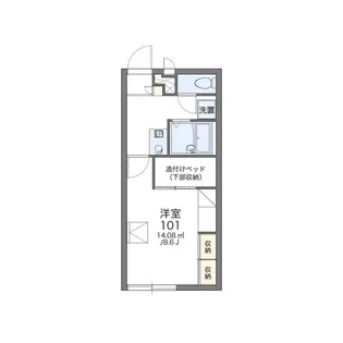 レオパレスコート柴宮【201号室】の間取り