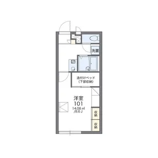 レオパレスアズマⅡ【101号室】の間取り