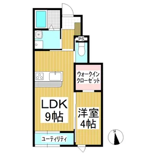 ザイオン諏訪形【101号室】の間取り