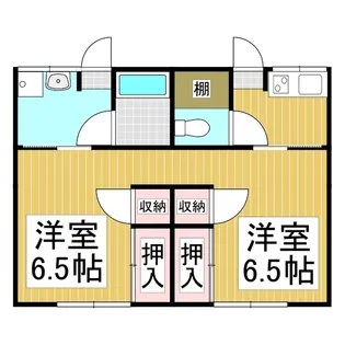 古谷ハイツ【2-B号室】の間取り