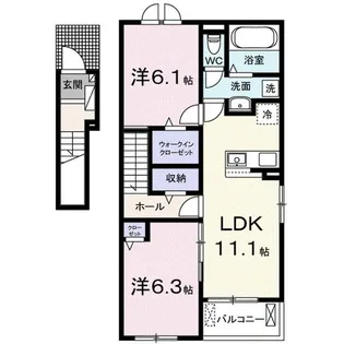 ロイヤルオークⅢ【2階】の間取り