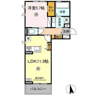 トリシア横町WEST【3階】の間取り