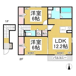 遊眠あがの【2階】の間取り