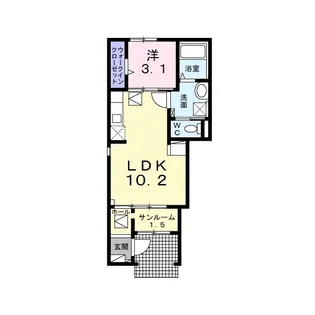 サニーガーデンR B【1階】の間取り