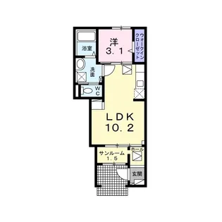 サニーガーデンR B【1階】の間取り