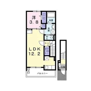 サニーガーデンR B【2階】の間取り
