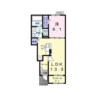 マークグレイスⅡ【103号室】の間取り