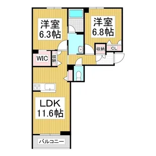 シャーメゾンノースグレイス【1階】の間取り