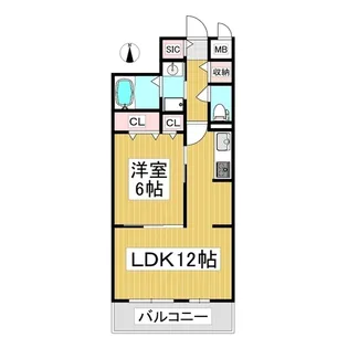 コンフォーティア中込A棟【105号室】の間取り