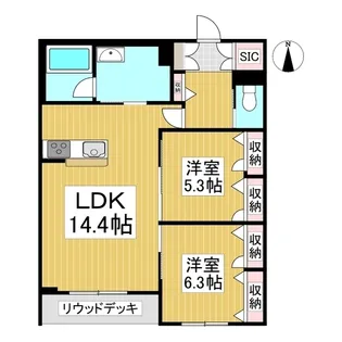 カルムメゾン【103号室】の間取り