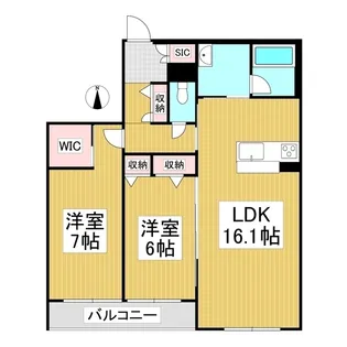 カルムメゾン【202号室】の間取り