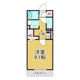 コンフォーティア宮田 B棟【103号室】の間取り