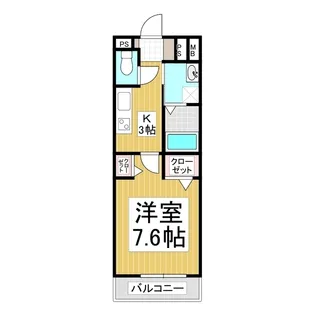 コンフォーティア中洲Ⅳ A棟【202号室】の間取り