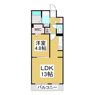 コンフォーティア中洲Ⅳ A棟【204号室】の間取り