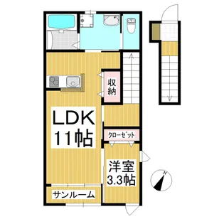 コンフォーティア須坂【201号室】の間取り