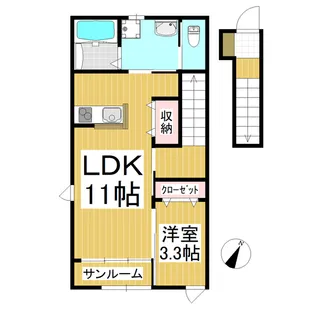 コンフォーティア須坂【206号室】の間取り