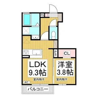 トリシア篠ノ井【1階】の間取り