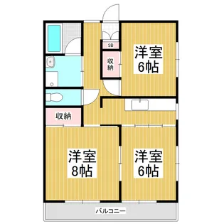 クレール新村 S【1-1号室】の間取り