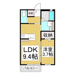 グランソレイユ【102号室】の間取り