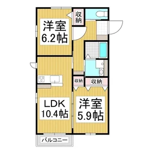 グランソレイユ【207号室】の間取り