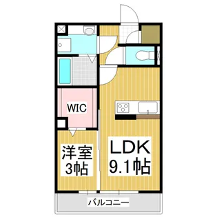 (仮)塩尻駅西口マンション【208号室】の間取り
