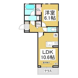 ヘシレ中御所【1階】の間取り
