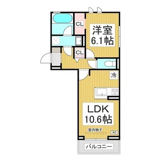 ヘシレ中御所【3階】の間取り