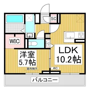 ヘシレ中御所【3階】の間取り