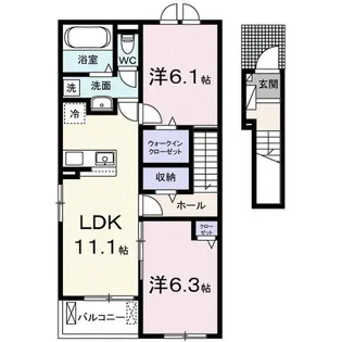 ラ・クラリエールS【2階】の間取り