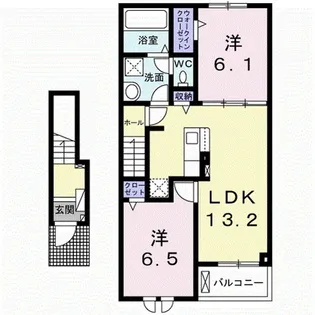 ラ クラリエールN【2階】の間取り