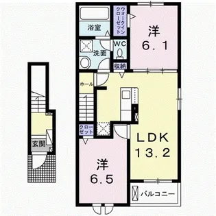 ラ クラリエールN【2階】の間取り
