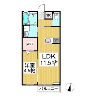 ラ・ルーナ市町【205号室】の間取り