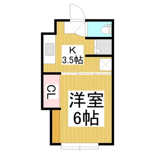 カルチェラタン【104号室】の間取り