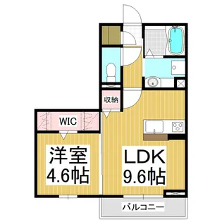 コンフォーティア塩尻大門【208号室】の間取り