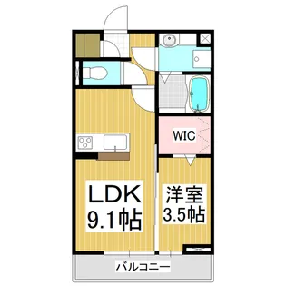 コンフォーティア塩尻大門【303号室】の間取り