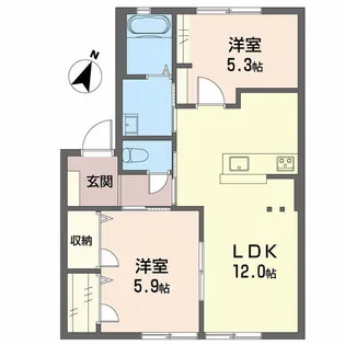 ディアスアトベ【1階】の間取り