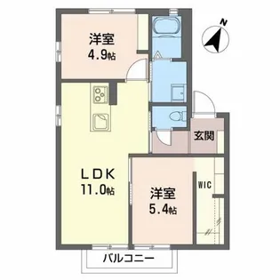 ディアスアトベ【202号室】の間取り