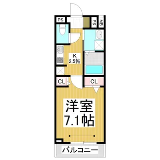 仮)上千歳町共同住宅【102号室】の間取り