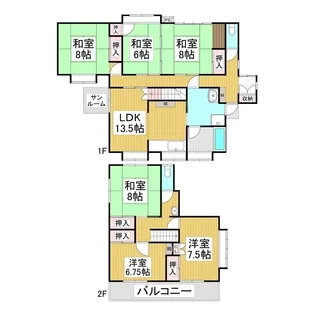 長野県上伊那郡箕輪町中箕輪【一戸建】の間取り