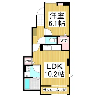 コンフォーティア穂高【101号室】の間取り
