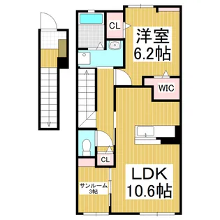 コンフォーティア穂高【204号室】の間取り