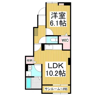 コンフォーティア穂高【104号室】の間取り