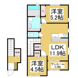 クアトロ常盤 D棟【201号室】の間取り