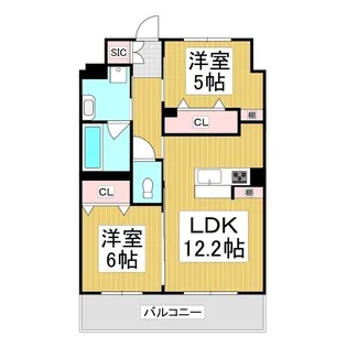 コンフォーティア広丘吉田Ⅲ A棟【203号室】の間取り
