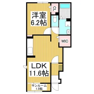 レザンベルジェ【101号室】の間取り