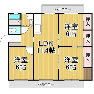 山王マンション【21号室】の間取り