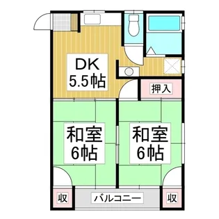 仲コーポU【202号室】の間取り